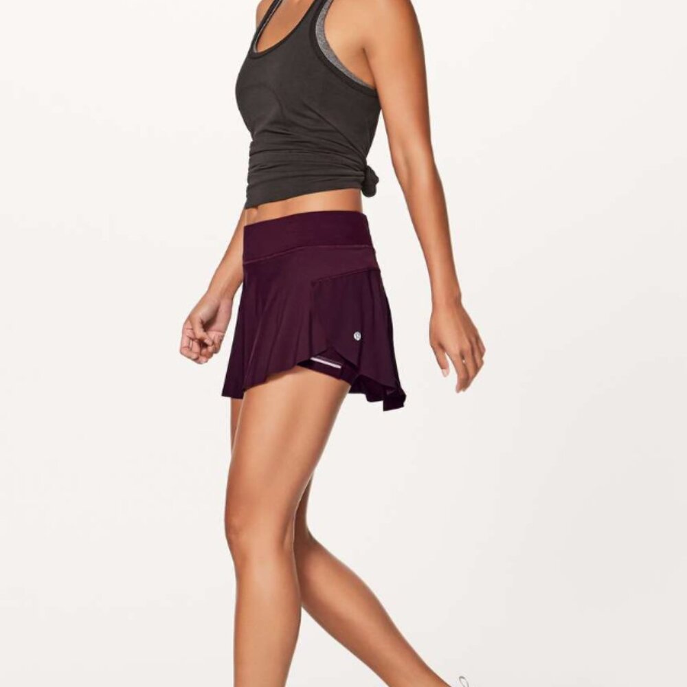 Lululemon Quick Pace Skirt Dark Adobe Sz 2